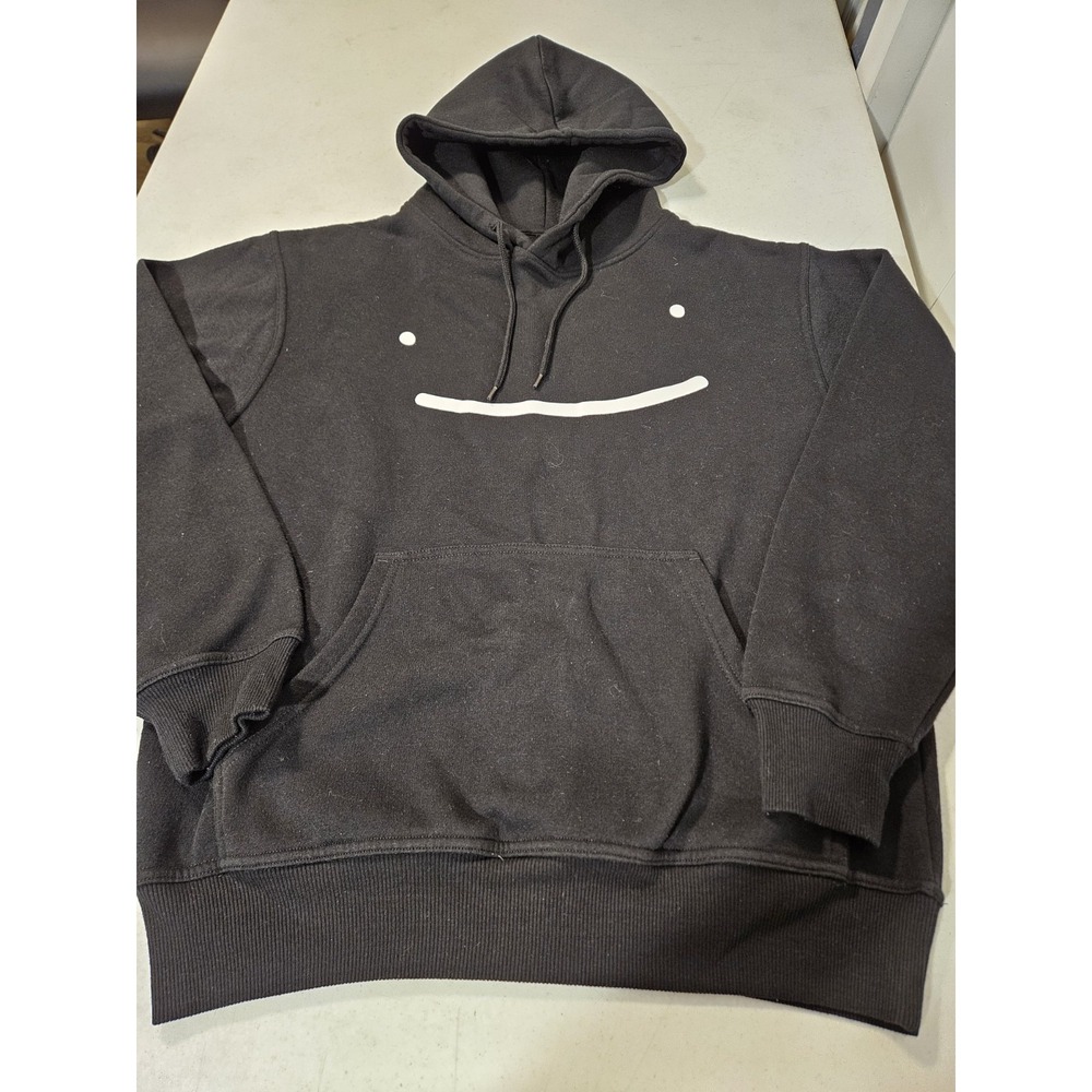 Dream Merch Hoodie Black Smiley Face Logo YouTube Minecraft Small (A598)